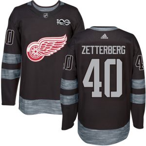 NHL Detroit Red Wings Pelipaita #40 Henrik Zetterberg Authentic Musta 1917-2017 100th Anniversary